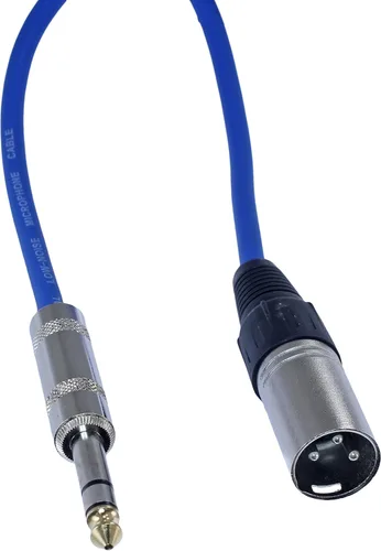 Miniatura 3 de Cable Patch de Audio Pro XLR macho TRS de 1/4 pulgadas a 3 pines equilibrado y blindado (3 pies de largo, azul)