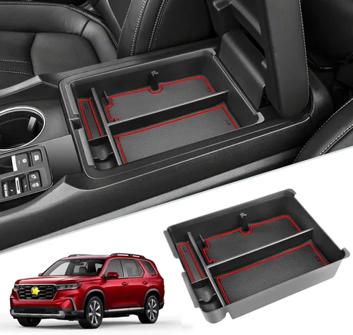 Miniatura 16 de SKTU Organizador de consola central para Honda Pilot 2025 2026 Pilot/2024-2026 Bandeja de reposabrazos para pasaporte 2025 2026 Bandeja de consola