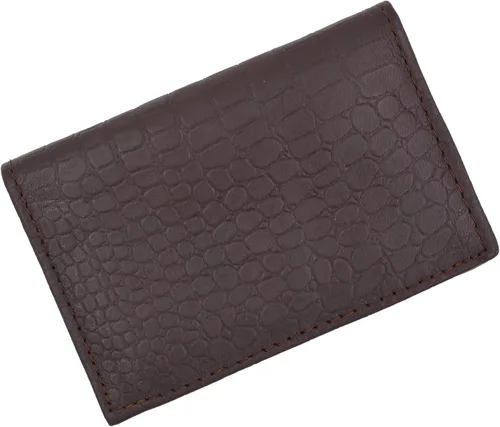Miniatura 8 de Marshal Tarjetero de cuero RFID extensible para hombres y mujeres Marrón Croco