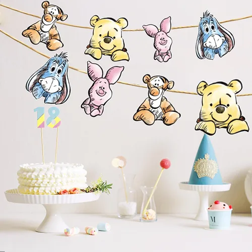 Miniatura 4 de Lindo cartel de oso para decoraciones de baby shower, pancarta de cumpleaños, decoración de fiesta, suministros de fiesta (8 unidades)