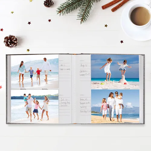 Miniatura 3 de Mublalbum Álbum de fotos de 4 x 6 pulgadas, 200 fotos, cubierta de lino con áreas de notas, libro de fotos para boda, familia, bebé y vacaciones