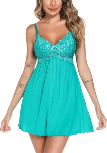 Miniatura 3 de klier Camisón para mujer Modal Chemise Lencería Camisón Completo Slips Lace Sleep Dress