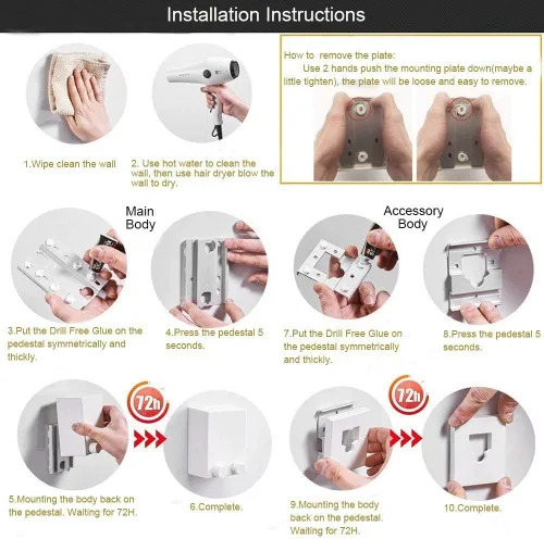 Miniatura 3 de Youngine Tendedero retráctil para interiores y exteriores, para colgar en la pared, con cuerda de acero de 13.8 pies, colgador de cuerda ajustable