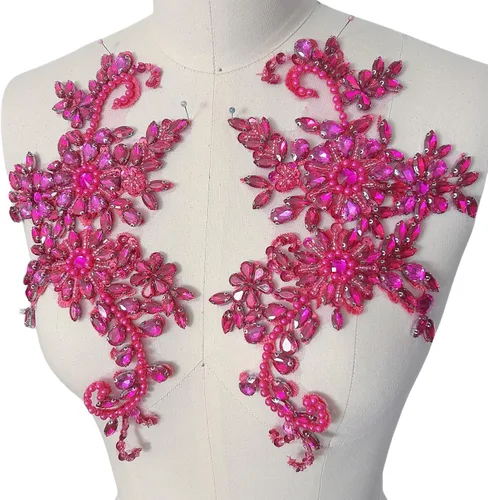 Miniatura 14 de Disfraces de costura, parches y apliques de encaje, adorno de decoración de pecho con cristales acrílicos de cristal, diamantes de imitación