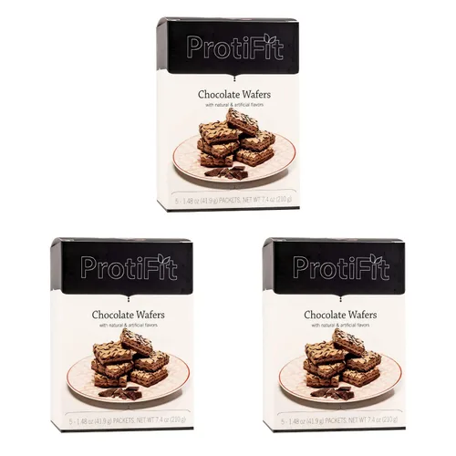 PROTIFIT - Barra de oblea de chocolate con alto contenido de proteínas, 0.51 onzas de proteína, baja en calorías, baja en carbohidratos, baja en