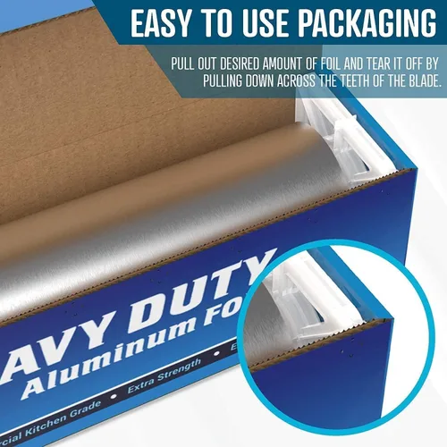 Miniatura 3 de Rhino Aluminum Papel de aluminio resistente, rollo de 18 x 525 pies cuadrados, 25 micras de grosor, grado comercial y extra grueso, lo