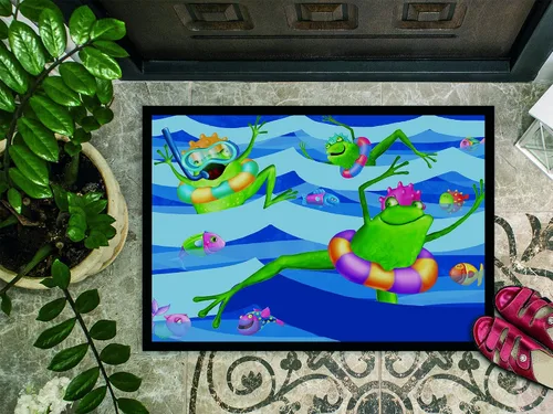 Miniatura 3 de Caroline's Treasures APH0089JMAT - Tapete de natación con ranas de 24 x 36 pulgadas, para interiores y exteriores, para entrada, antideslizante