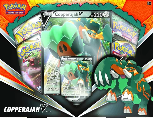 Miniatura 3 de Pokemon TCG - Copperajah V Box 1 Tarjetas aluminio 4 Booster Packs Tarjetas originales