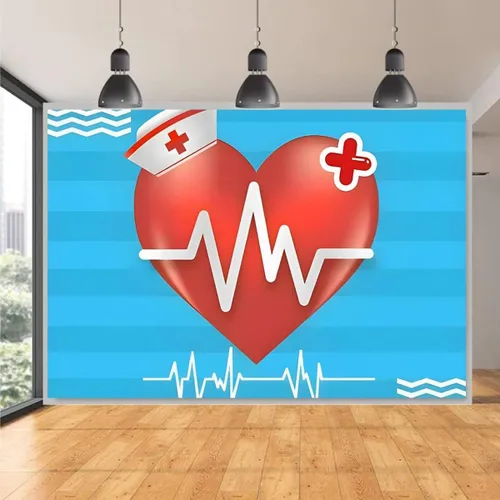 Miniatura 2 de Telón de fondo de fotografía con curva de latido del corazón para fiesta, fondo de curva de latido del corazón rojo, tema médico, accesorios