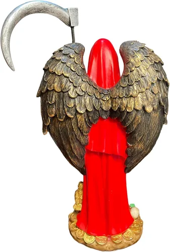 Miniatura 2 de Estatua de Santa Muerte de Jesús Malverde rojo de 12