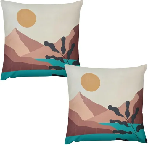 Miniatura 46 de Juego de 2 fundas de almohada florales retro de los años 70, Groovy Funky Hippie Flor Naranja Estética Boho Fundas de Almohada de 16 x 16 pulgadas
