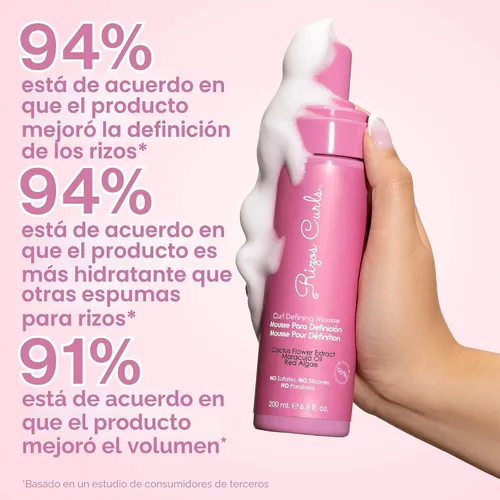 Miniatura 7 de Rizos Curls Mousse Definidora de Rizos – Espuma ligera para volumen e hidratación – Brillo y definición para cada patrón de rizo: cabello ondulado