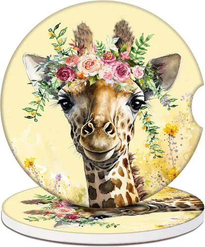 Miniatura 13 de Posavasos de automóvil – Posavasos de cerámica absorbente de plantas de alpaca, 2 unidades, posavasos para portavasos de automóvil, accesorios