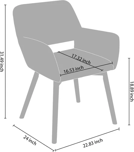 Miniatura 3 de CangLong Velvet Leisure - Juego de 2 sillas decorativas modernas para sala de estar, comedor, club, invitados de club, con patas de madera maciza