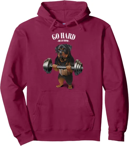 Miniatura 13 de Rottweiler - Sudadera con capucha para levantamiento de pesas y gimnasio, Negro, S