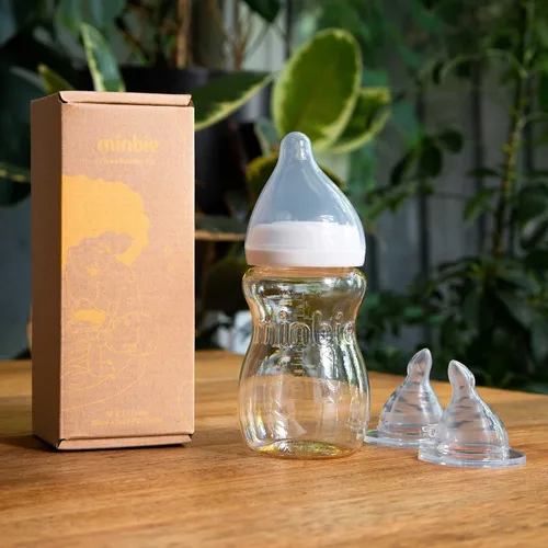 Miniatura 9 de Minbie Biberón para lactancia materna de 3 meses, kit sin BPA