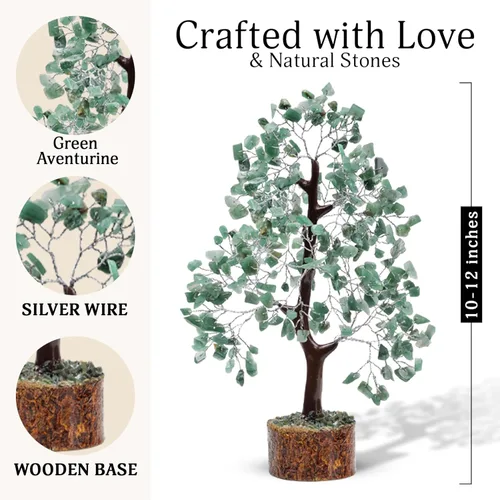 Miniatura 2 de FASHIONZAADI - Árbol de cristal de aventurina verde, cristales y piedras, árbol de gemas, decoración de piedras preciosas curativas y cristales