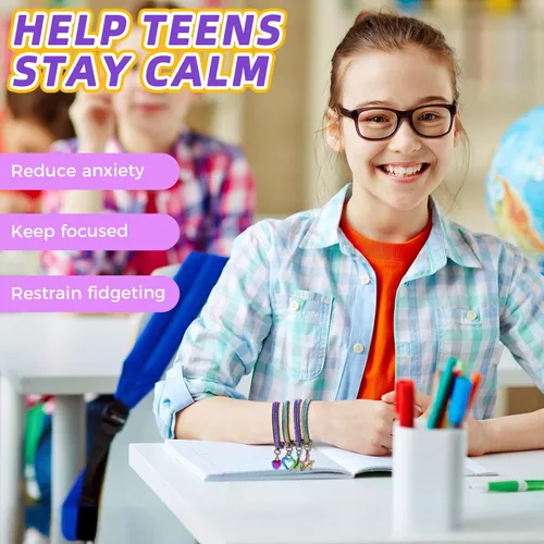 Miniatura 6 de 4 pulseras antiestrés con cremallera para autismo, TDAH y ansiedad, herramientas sensoriales de mano para aliviar el estrés para adolescentes