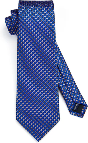 Miniatura 166 de HISDERN Conjunto de corbata a cuadros a cuadros pañuelo tejido clásico formal para hombre corbata y bolsillo cuadrado