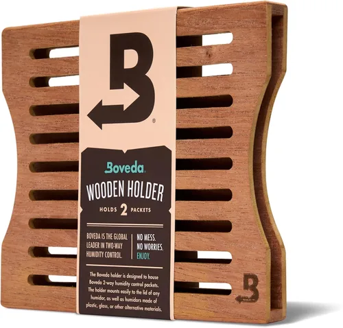 Boveda Porta paquetes de humedad de madera de cedro para caja de almacenamiento - Para uso con dos paquetes Boveda tamaño 60 (se venden por