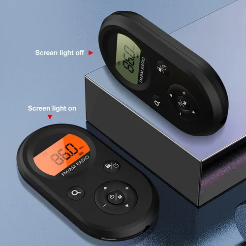 Miniatura 6 de Radio AM FM, mini radio de sintonización digital, radio estéreo portátil con auriculares, 76 a 108 MHz FM 520/522 a 1710 KHz AM para senderismo