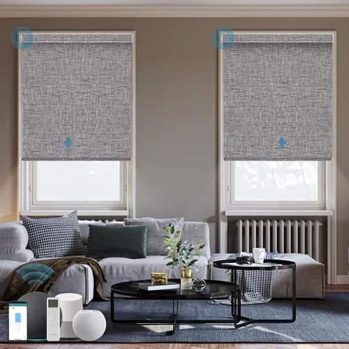 Miniatura 13 de Persiana Motorizada, Compatible con Homekit Thread-Enabled, Persianas Inteligentes 100% Opacas con Control Remoto, Persiana Enrollable Eléctrica