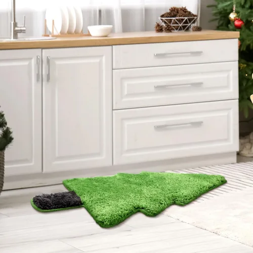Miniatura 4 de Tinideya Alfombra de baño de árbol de Navidad para niños, 28 x 20 pulgadas, tapete de baño para bañera, árbol de Navidad, tapete de baño verde