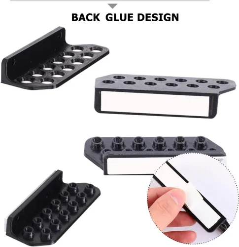 Miniatura 7 de BESPORTBLE Estante de flechas montado en la pared, soporte para 12 flechas con autoadhesivo para accesorios de tiro con arco, 1 par