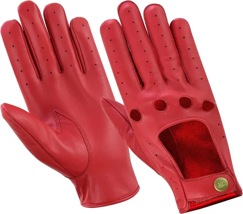 Miniatura 10 de Guantes de cuero para hombre, guantes de conducción de cuero para chofer, guantes de piel de cordero 100% auténtica, guantes de dedo completo