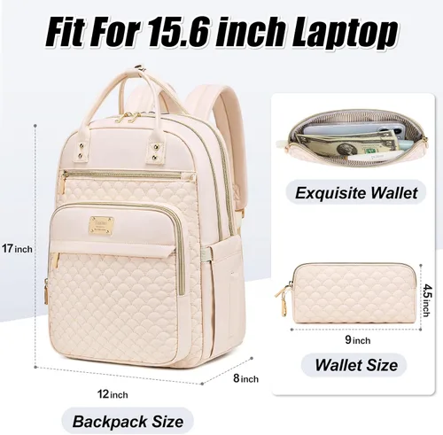 Miniatura 2 de Mochila Tealari para laptop para mujeres, mochila para laptop de 15.6 pulgadas para el trabajo, mochila de viaje impermeable, mochila universitaria