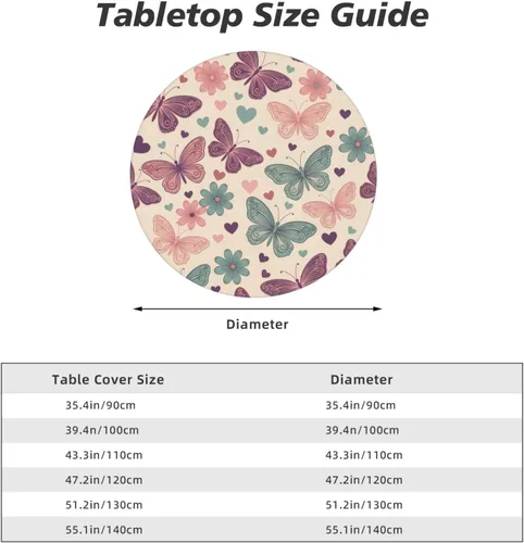 Miniatura 7 de Futterya Decorative Round Tablecloth Fitted Elastic Waterproof Table Cloth Cover Stretch Table Pad Cover for Parties Weddings Banquet Outdoor Events