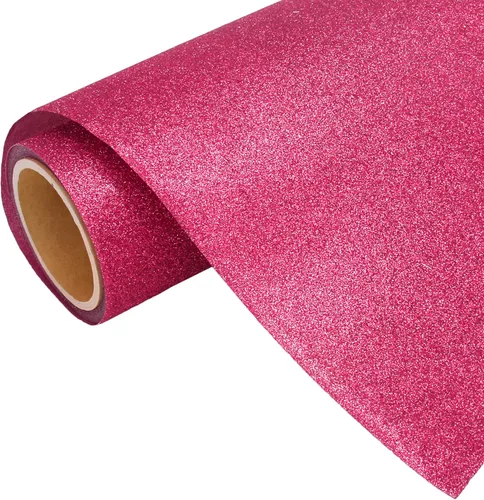 Miniatura 25 de Rollo de película de vinilo de transferencia de calor Threadart Glitter Blue de 3 yardas x 20 pulgadas HTV Colores con purpurina Compatible