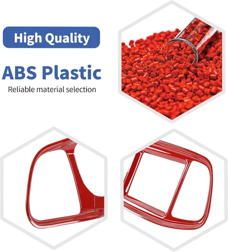 Miniatura 3 de RT-TCZ para Challenger Cubierta de panel de tablero de consola central roja para Dodge Challenger 2015-2023, accesorios interiores rojos, 4 piezas