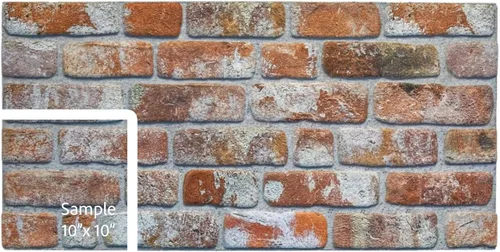 Dundee Deco Paneles de pared 3D de ladrillo sintético, revestimiento de pared con aspecto de piedra roja, gris y marrón, espuma de poliestireno,