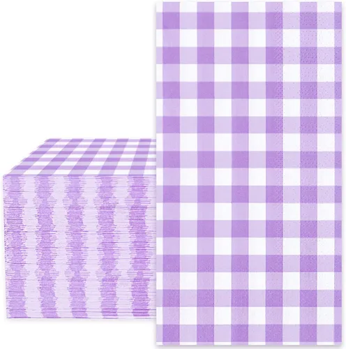 Miniatura 14 de Whaline Servilletas de papel desechables a cuadros de terracota de 3 capas para otoño, Acción de Gracias, cena, toalla de mano para boda, Terracotta