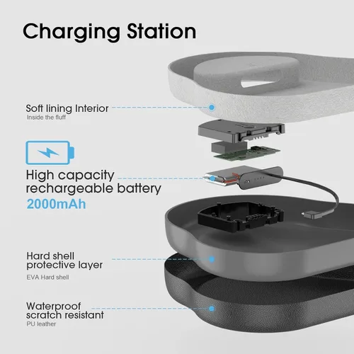 Miniatura 4 de Smatree Base de carga para Airpods Max solo para Airpods Max 1 generación, puerto Lightning, estación de carga de batería de 2000 mAh, bolsa