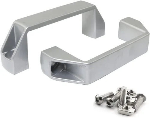Miniatura 10 de Paquete de 2 manijas de aleación de aluminio negro rectangular industrial para accesorios de perfil de extrusión de aluminio serie 20, 3.543 in