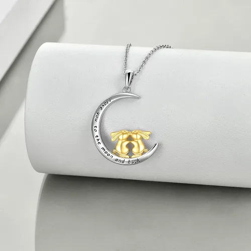 Miniatura 2 de WINNICACA 925 Sterling Silver Cute Animal Necklace FrogPandaElephantKoalaPigFoxBunnyWolf Necklace Jewelry Gifts for Women Girls Animal Lovers