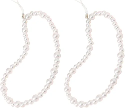 Miniatura 14 de Beaded Phone Charm Cute Fixed Beads Pearl Wristlet Chain Camera Wrist Strap CarKey Lanyard