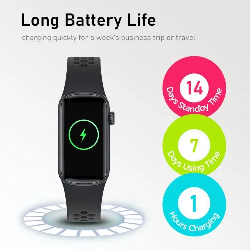 Miniatura 7 de Reloj de contador de pasos para hombres y mujeres, relojes inteligentes Laides, notificación de mensajes, IP68, impermeable, rastreador