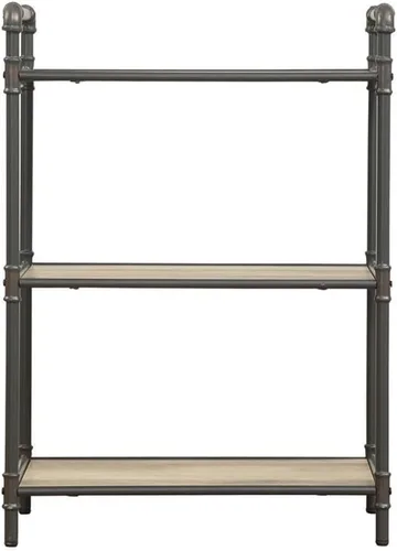 Miniatura 4 de Acme Itzel - Estantería rectangular de 3 niveles de madera en roble antiguo y gris arena
