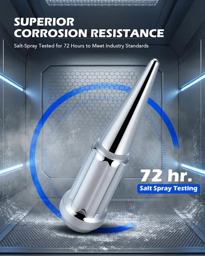 Miniatura 3 de Orion Motor Tech Tuercas de llanta cromadas de 14 x 1.5 pulgadas, 24 piezas, tuercas M14x1.5, accesorios de rueda compatibles con Chevy Ram Ford