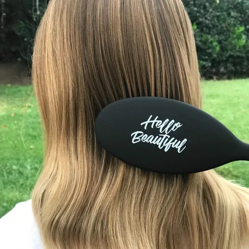 Miniatura 4 de HAI DETANGLER - Cepillo de paleta suavizante prémium para cabello húmedo o seco, color negro medianoche
