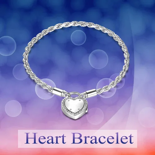 Miniatura 5 de ONEFINITY Pulsera de urnas para cenizas humanas con cierre de corazón dije de urna y cenizas pulsera de plata de ley 925 pulsera de recuerdo