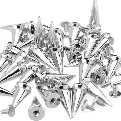 Miniatura 3 de RUBYCA 50 juegos de 50 juegos de espigas y tachuelas grandes de metal para árbol grandes de metal con parte trasera metálica para bricolaje, cuero