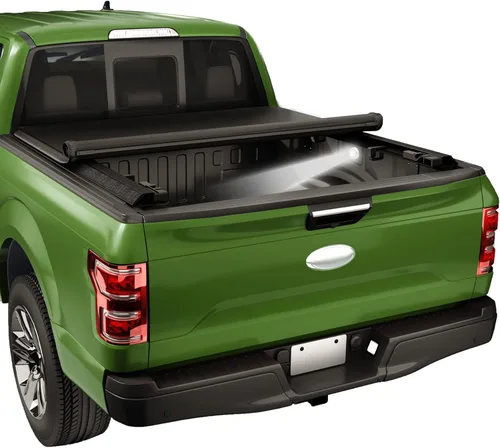JDMSPEED Cubierta tonneau enrollable suave de 6.8 pies (81.6 pulgadas) compatible con F-250 F-350 Super Duty 1999-2023, cubierta de caja de camión
