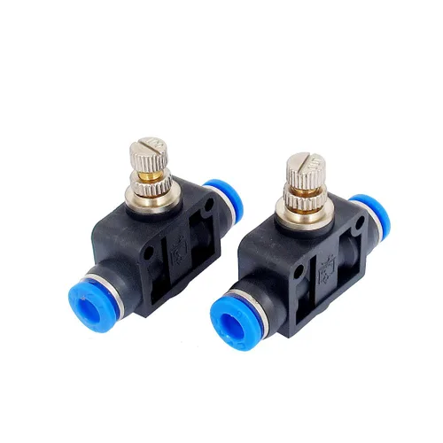 uxcell a15082600ux0960 Válvula de control de velocidad de flujo de tubo neumática a presión, 0.236 in de diámetro exterior, 2 piezas, metal, 0.24