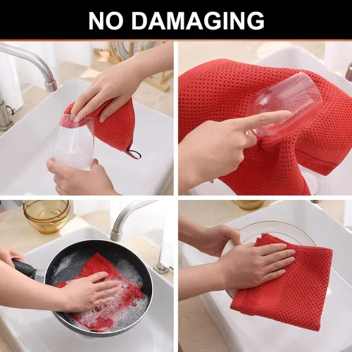 Miniatura 5 de Homaxy Paños de cocina 100% algodón, paquete de 8 – 12 x 12 pulgadas, tejido de gofre, muy suaves y absorbentes, paños de cocina de secado rápido