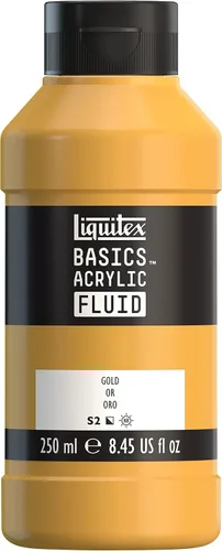 Miniatura 55 de Liquitex BASICS Pintura acrílica fluida, botella de 118ml (4 onzas), tono amarillo cadmio medio Tono medio amarillo cadmio