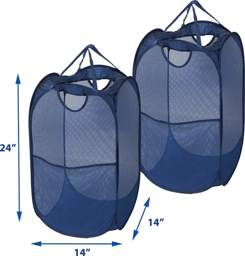 Miniatura 6 de Simple Houseware Mesh Pop-Up - Cesta de lavandería. Azul Oscuro